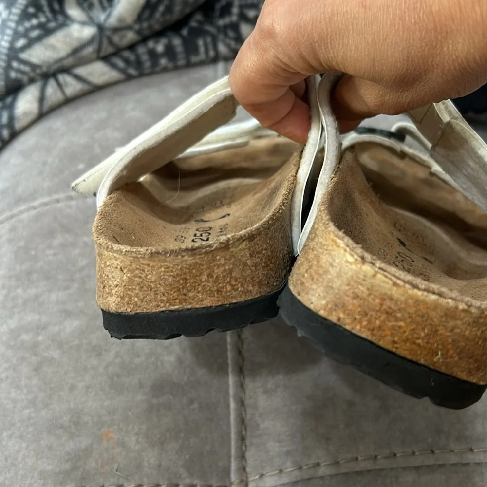 Birkenstock Birki White Madura Velcro Sandals Size 39/8 comfort - Picture 5 of 7